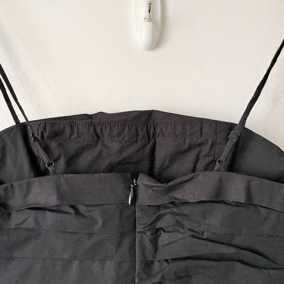 Aritzia Babaton Abacus Poplin Romper Square Neck Pleated Black Size 00 - Picture 8 of 9